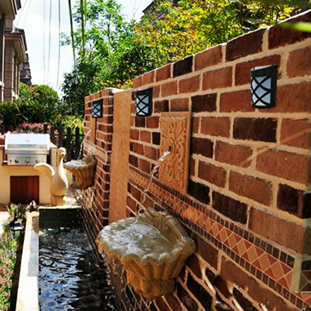 Outdoor Solar Wall Lights Door Garden Step Bright 6 LED Fence Light Path Lamp AU 5