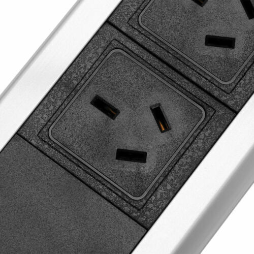 Pop Up Power Point 3 Socket Plug + 2 USB Table Home Kitchen Desk Outlet 5