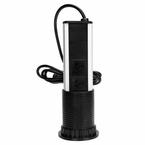 Pop Up Power Point 3 Socket Plug + 2 USB Table Home Kitchen Desk Outlet 11