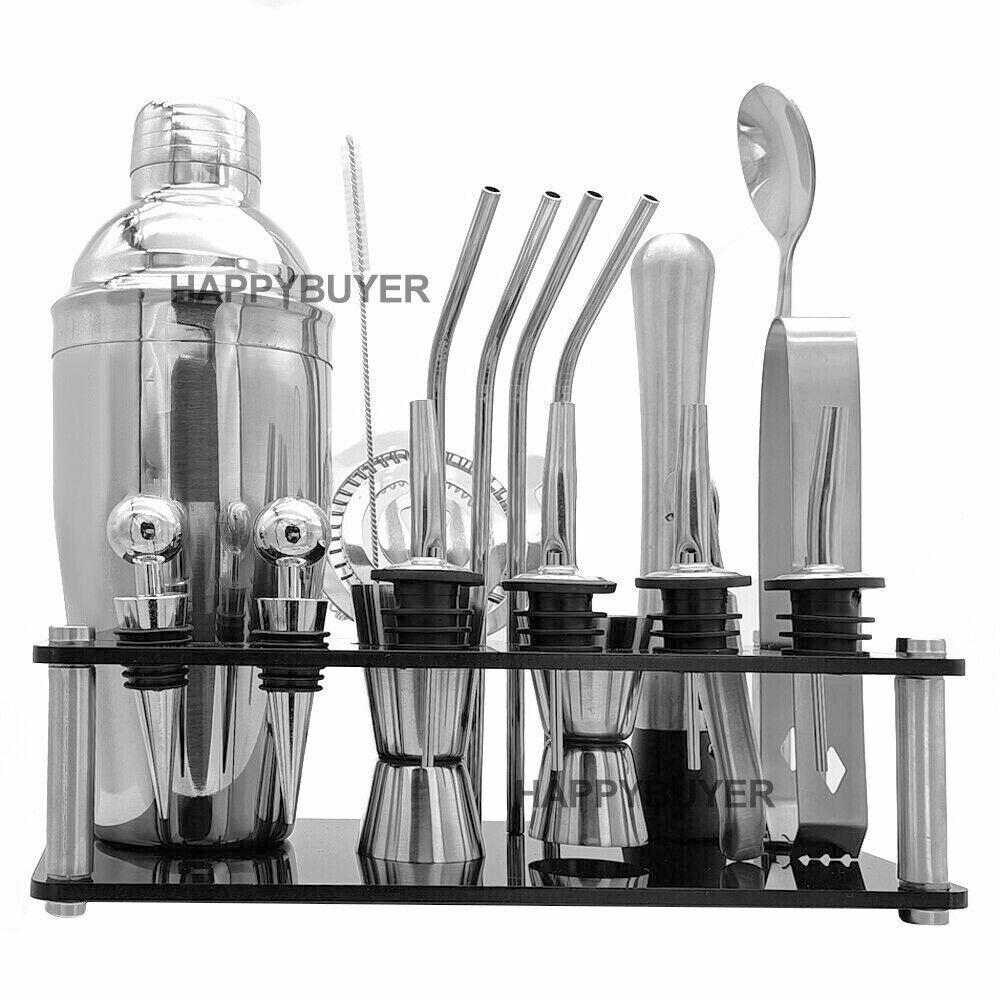 20Pcs Cocktail Shaker Set 750ml Martini Strainer Bartender Kit Bar Spirits Maker 10