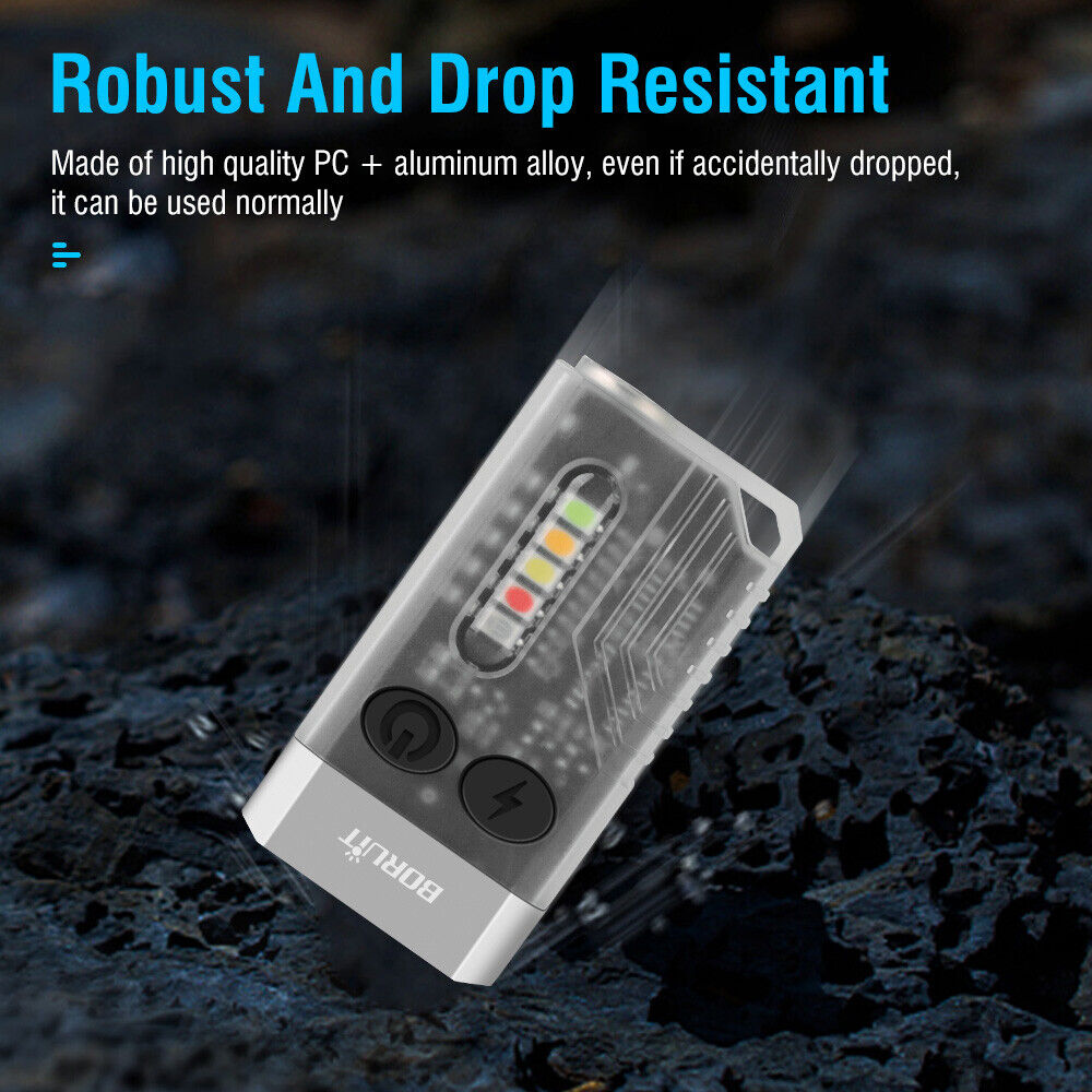 V10 LED Keychain EDC Flashlight USB Rechargeable Magnetic Torch Work Lamp 4