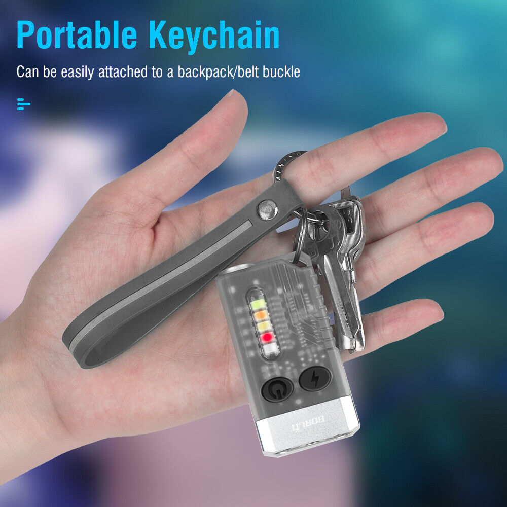 V10 LED Keychain EDC Flashlight USB Rechargeable Magnetic Torch Work Lamp 6