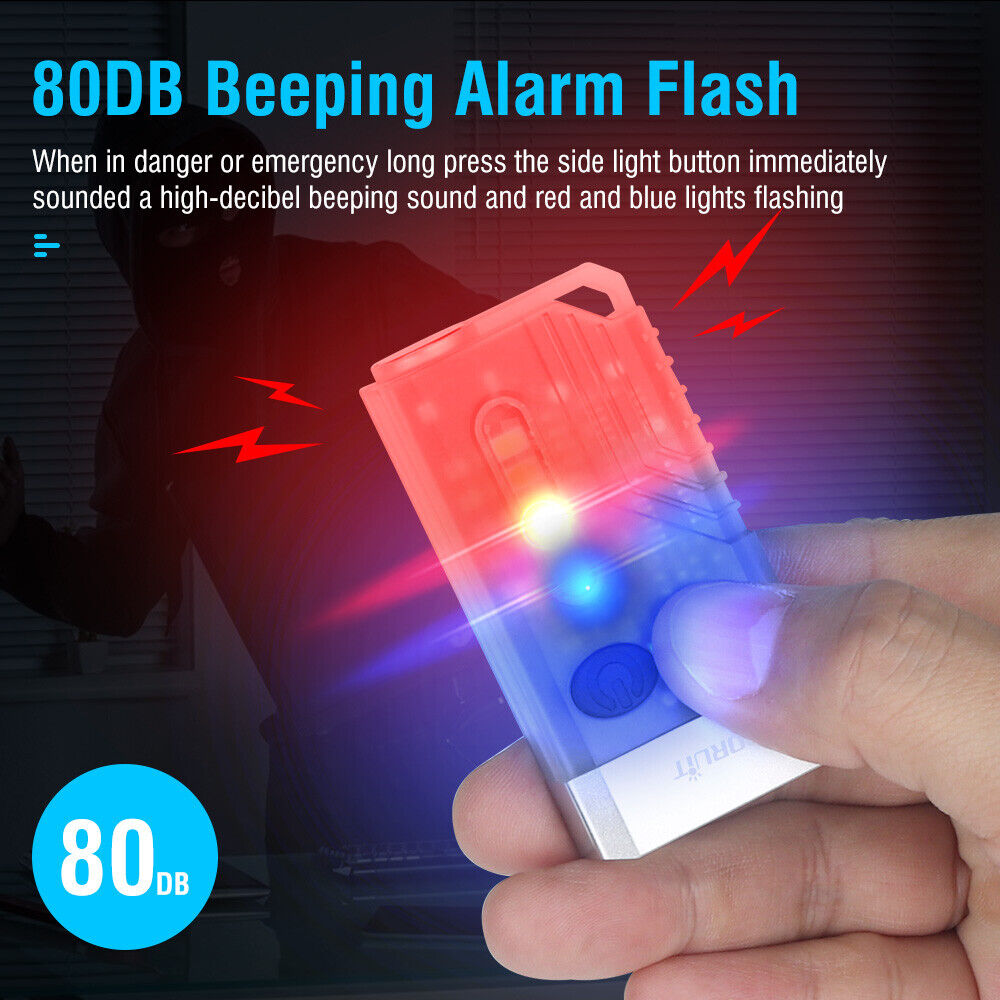 V10 LED Keychain EDC Flashlight USB Rechargeable Magnetic Torch Work Lamp 8