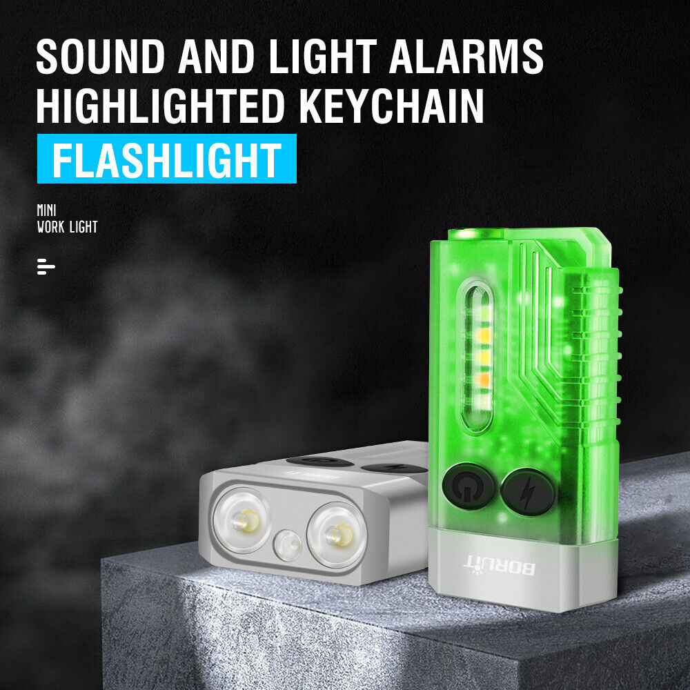 V10 LED Keychain EDC Flashlight USB Rechargeable Magnetic Torch Work Lamp 12