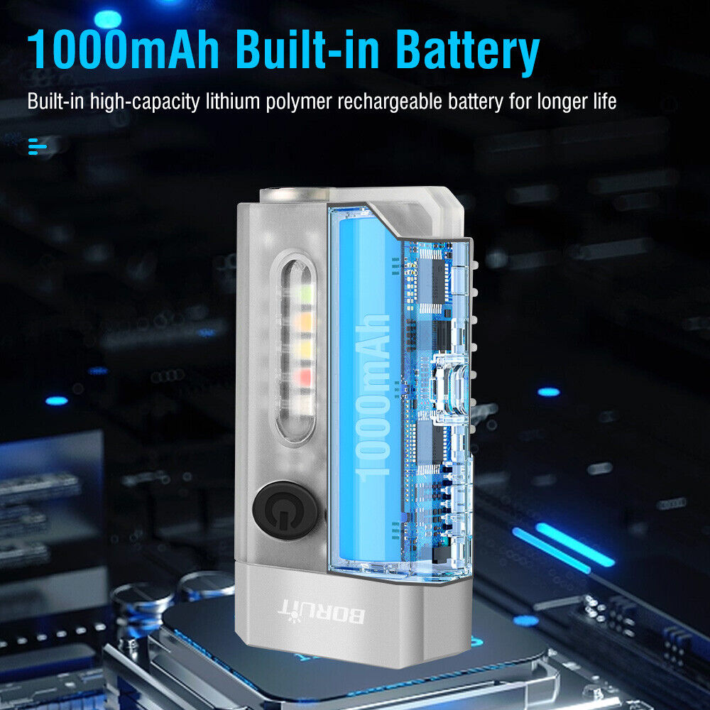 V10 LED Keychain EDC Flashlight USB Rechargeable Magnetic Torch Work Lamp 14