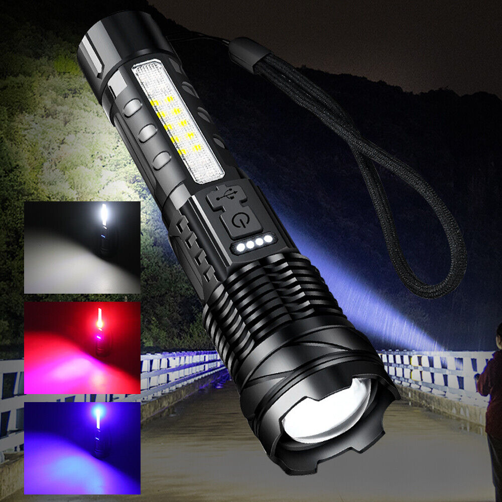 Super Bright 30W 14LED Flashlight White Laser Tactical Torch Lamp for Camping AU 4