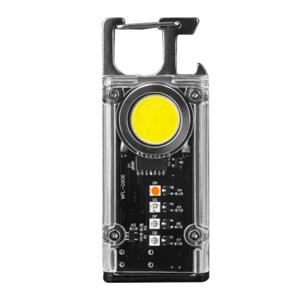 Mini Flashlight Keychain USB Rechargeable Cob Waterproof Portable Led Work Light 9