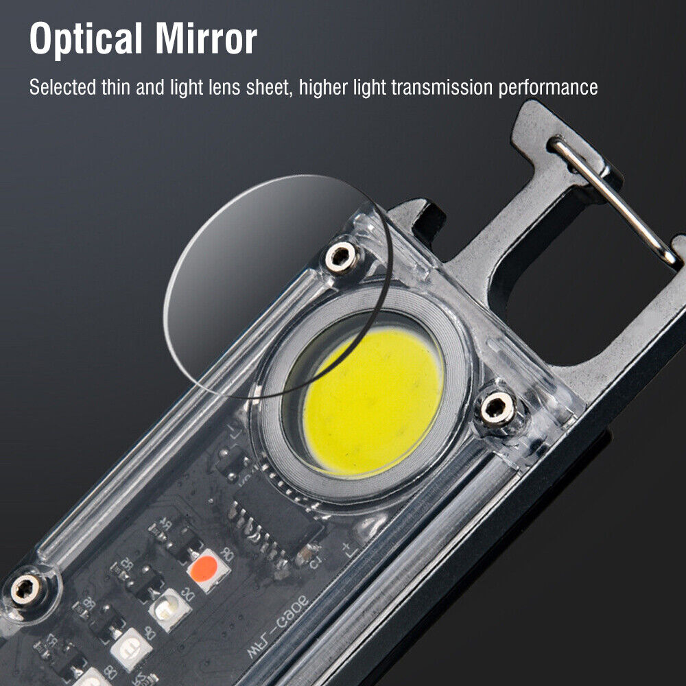 Mini Flashlight Keychain USB Rechargeable Cob Waterproof Portable Led Work Light 13