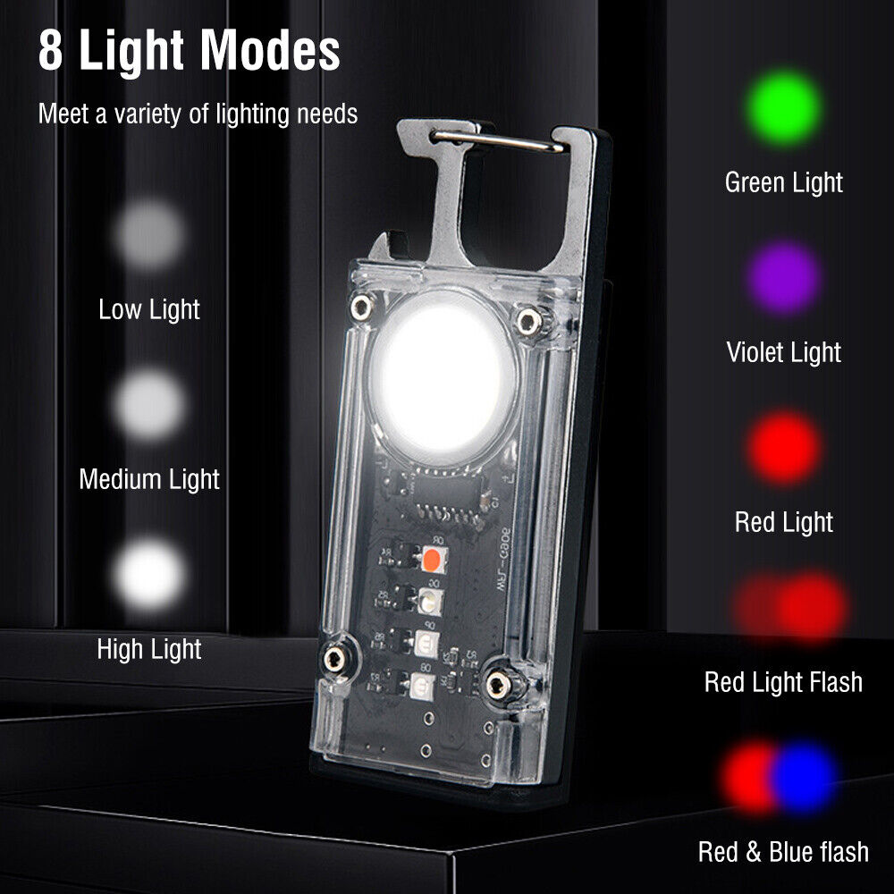 Mini Flashlight Keychain USB Rechargeable Cob Waterproof Portable Led Work Light 14