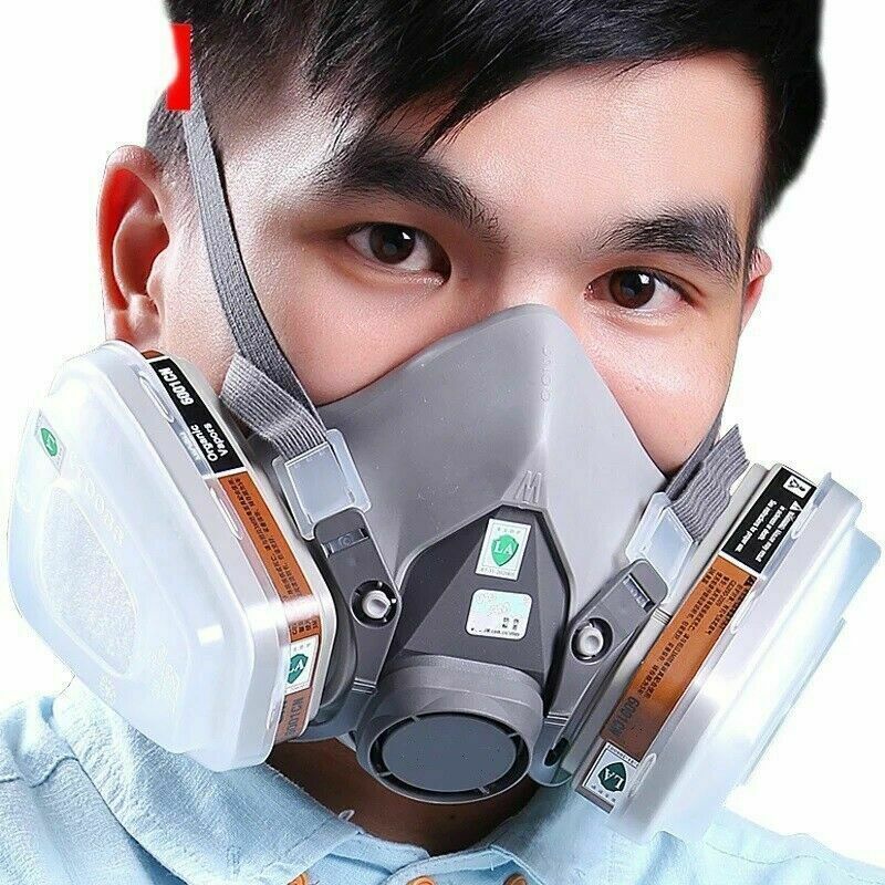 7 IN 1 Gas Mask Full Face Respirator Paint Spray Chemical Facepiece Reusable AU 7