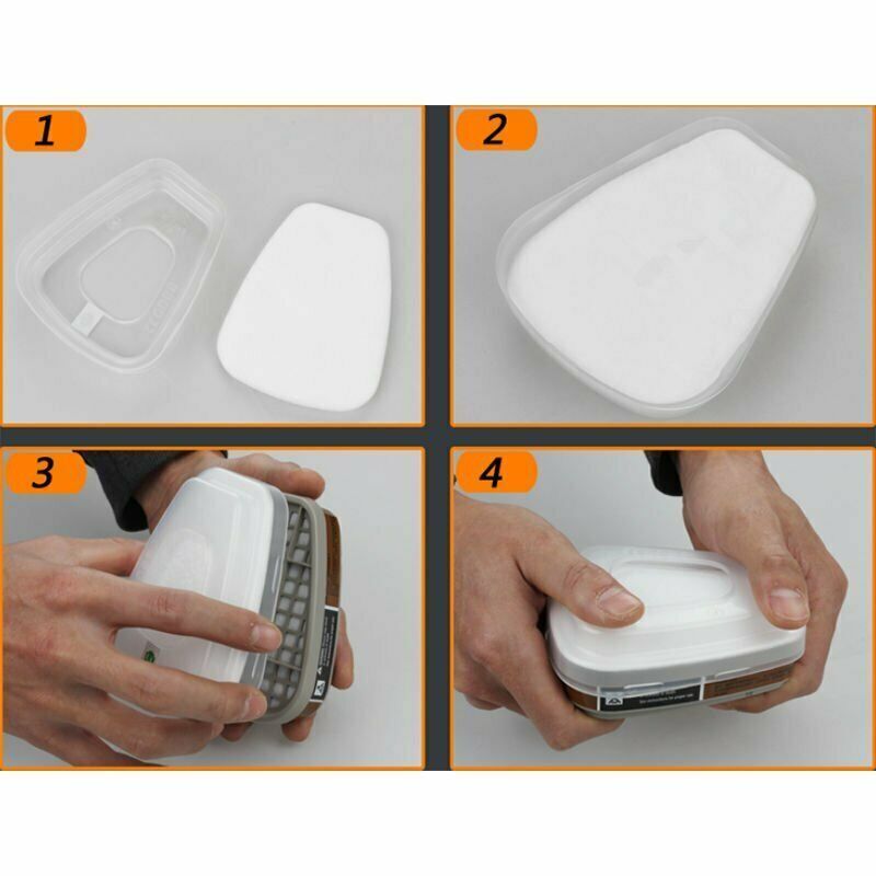 7 IN 1 Gas Mask Full Face Respirator Paint Spray Chemical Facepiece Reusable AU 9