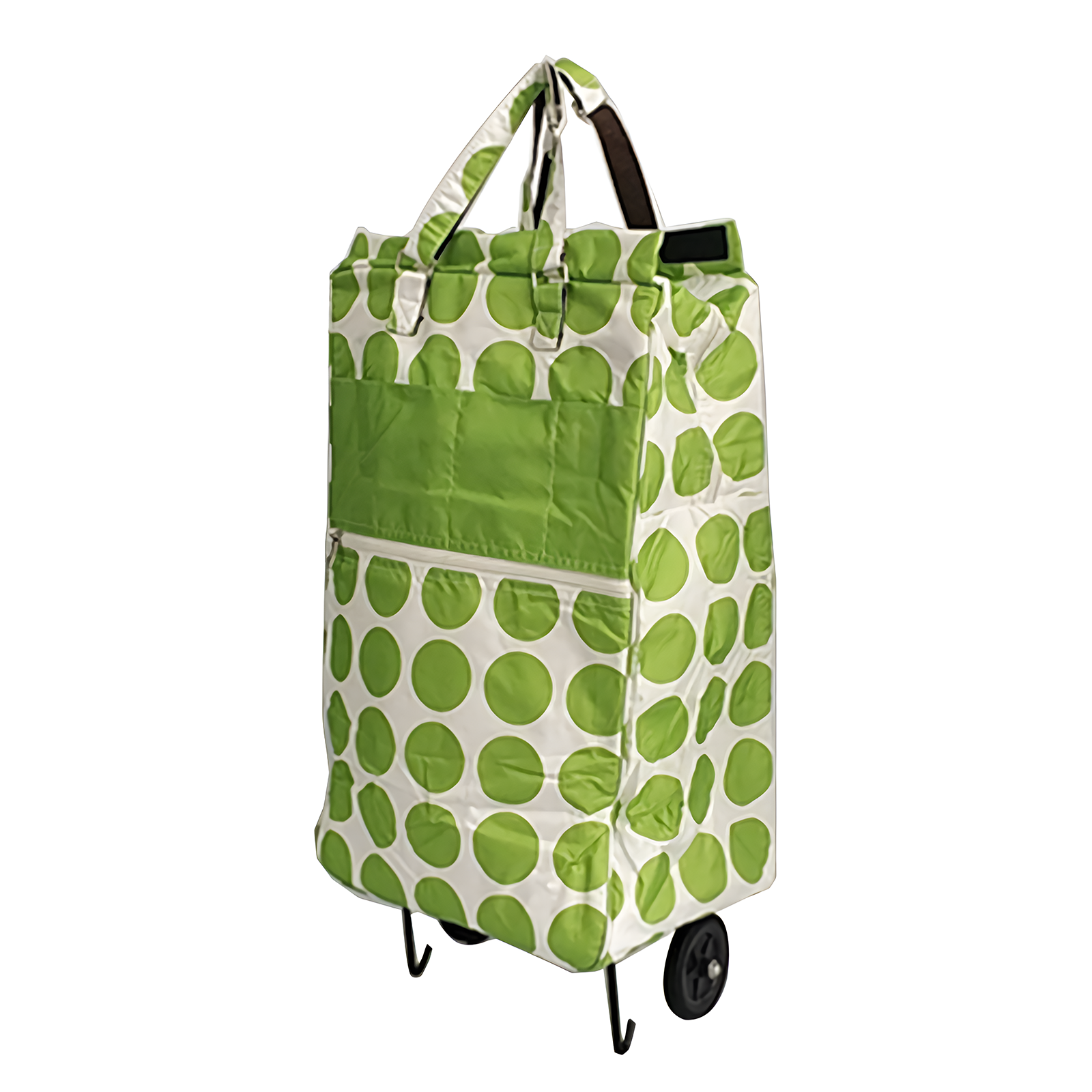 Shopping Trolley Cart Bag Foldable Wheels Carts Bags Market Luggage Basket green circle 5