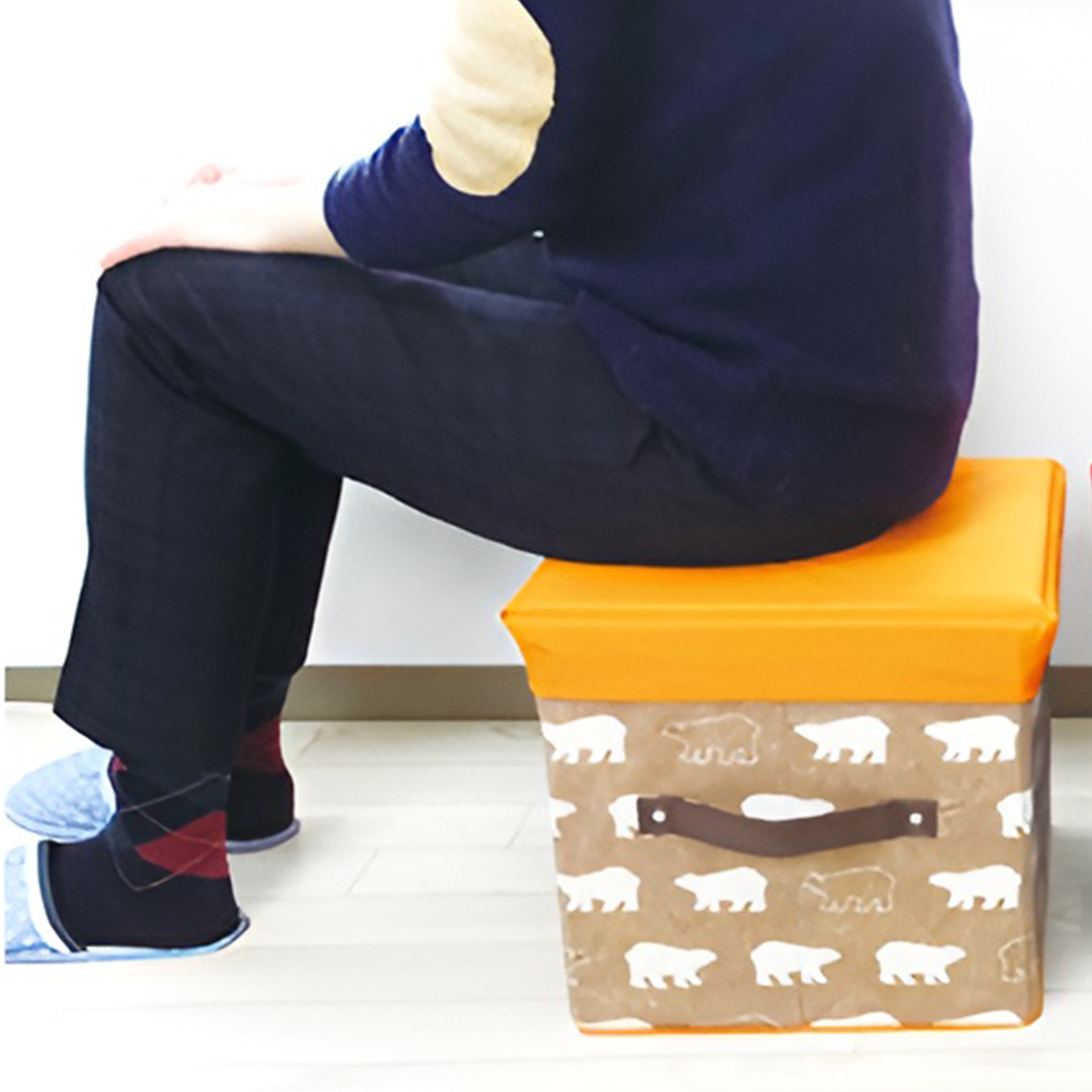 Folding Ottoman Storage Stool Cube Footstool Stool Blanket Box With Cover AU 3