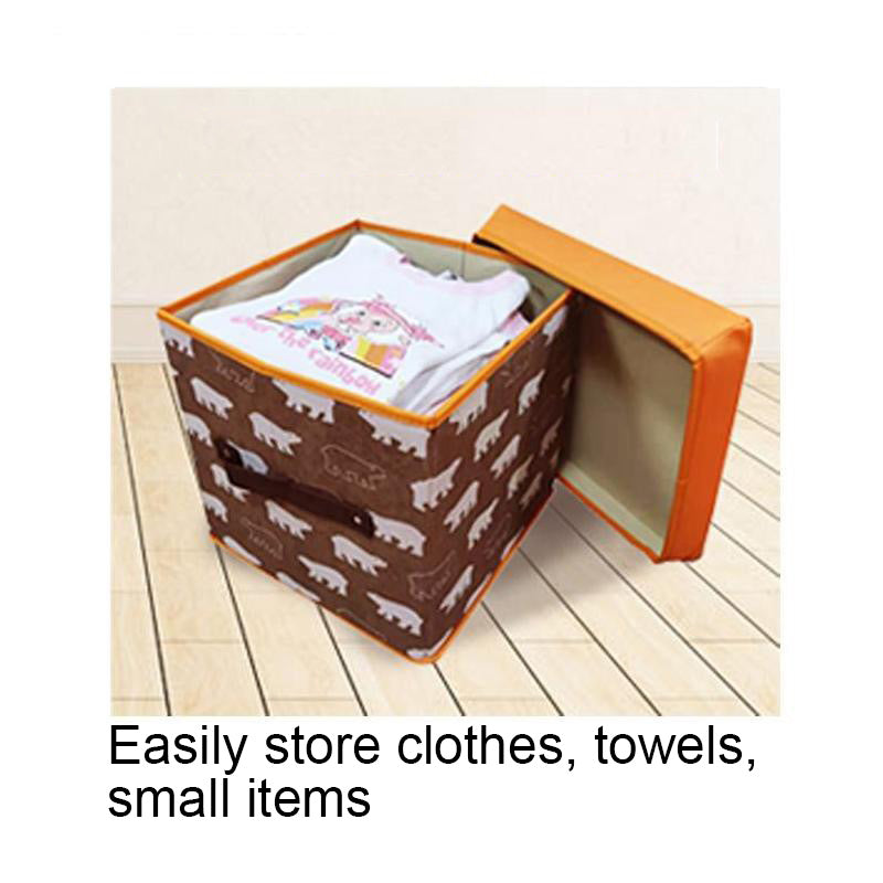 Folding Ottoman Storage Stool Cube Footstool Stool Blanket Box With Cover AU 4