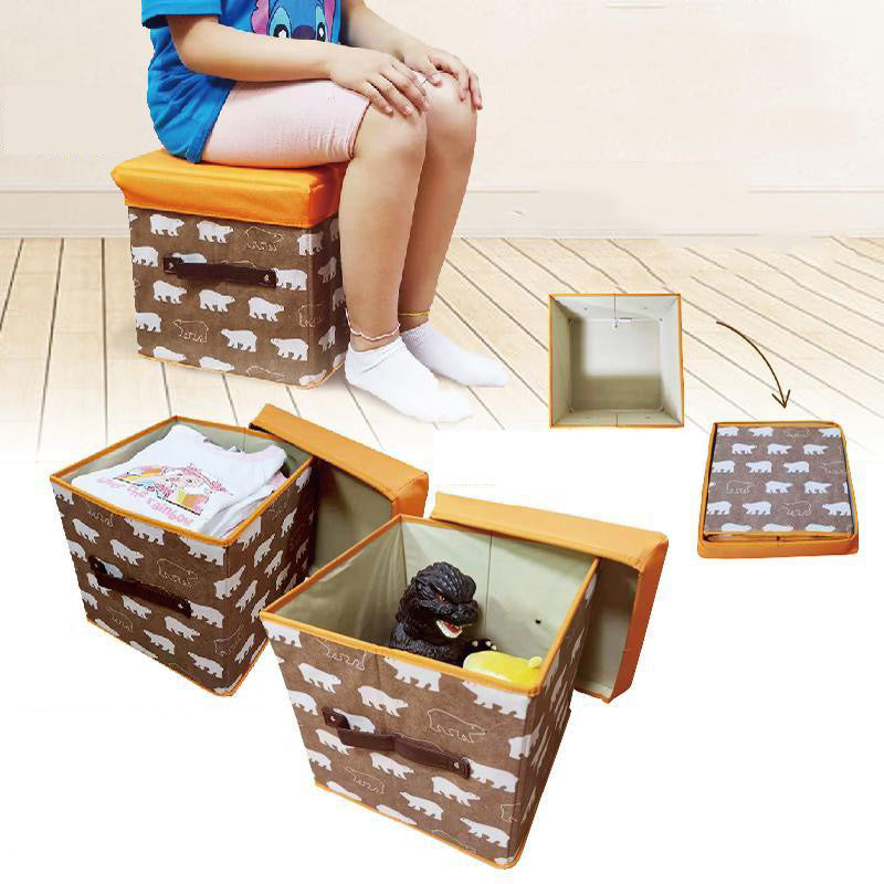 Folding Ottoman Storage Stool Cube Footstool Stool Blanket Box With Cover AU 5