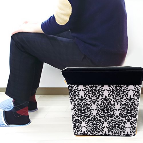 Folding Ottoman Storage Stool Cube Footstool Stool Blanket Box With Cover AU 4