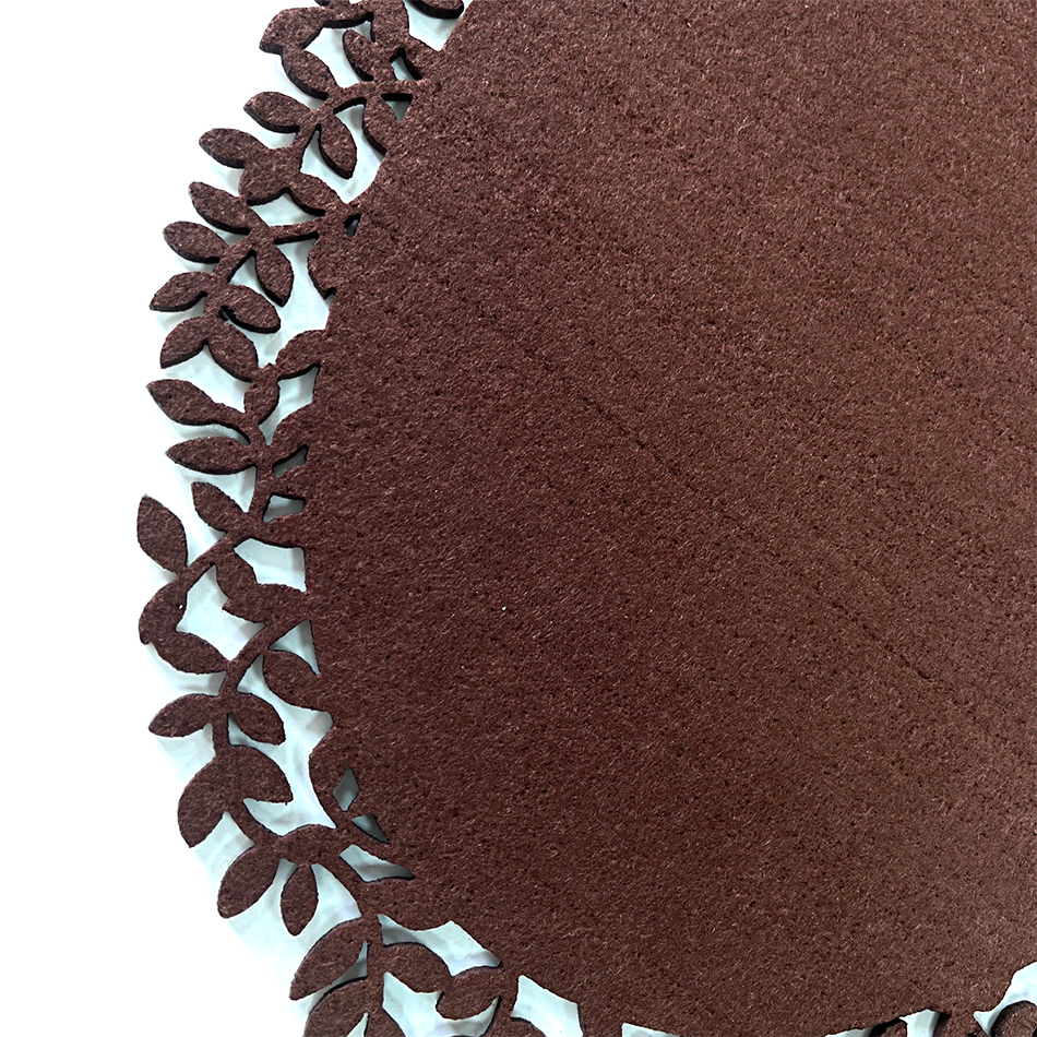 4Pc Leaf Edge Felt Placemats Heat Insulation Coffee Cup Mat Table Decor At First