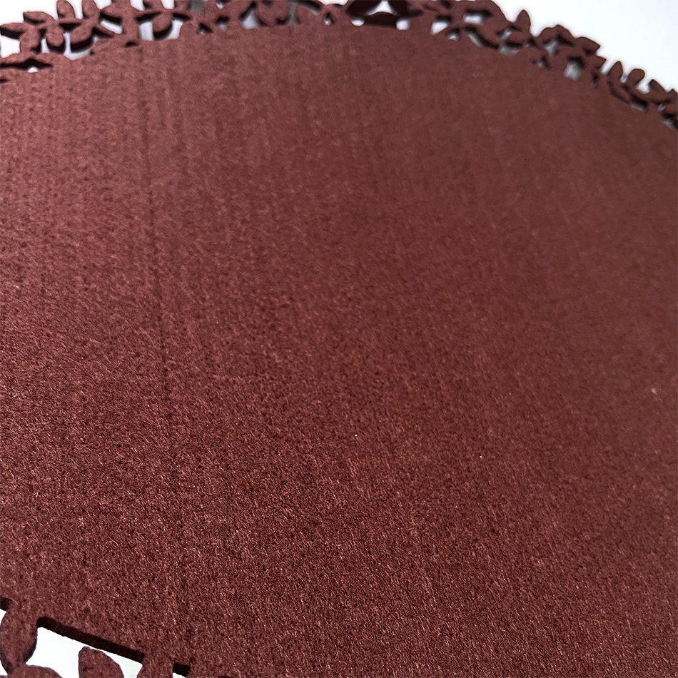 4Pc Leaf Edge Felt Placemats Heat Insulation Coffee Cup Mat Table Decor At First 3