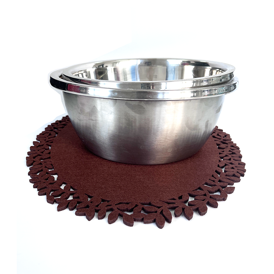 4Pc Leaf Edge Felt Placemats Heat Insulation Coffee Cup Mat Table Decor At First 5