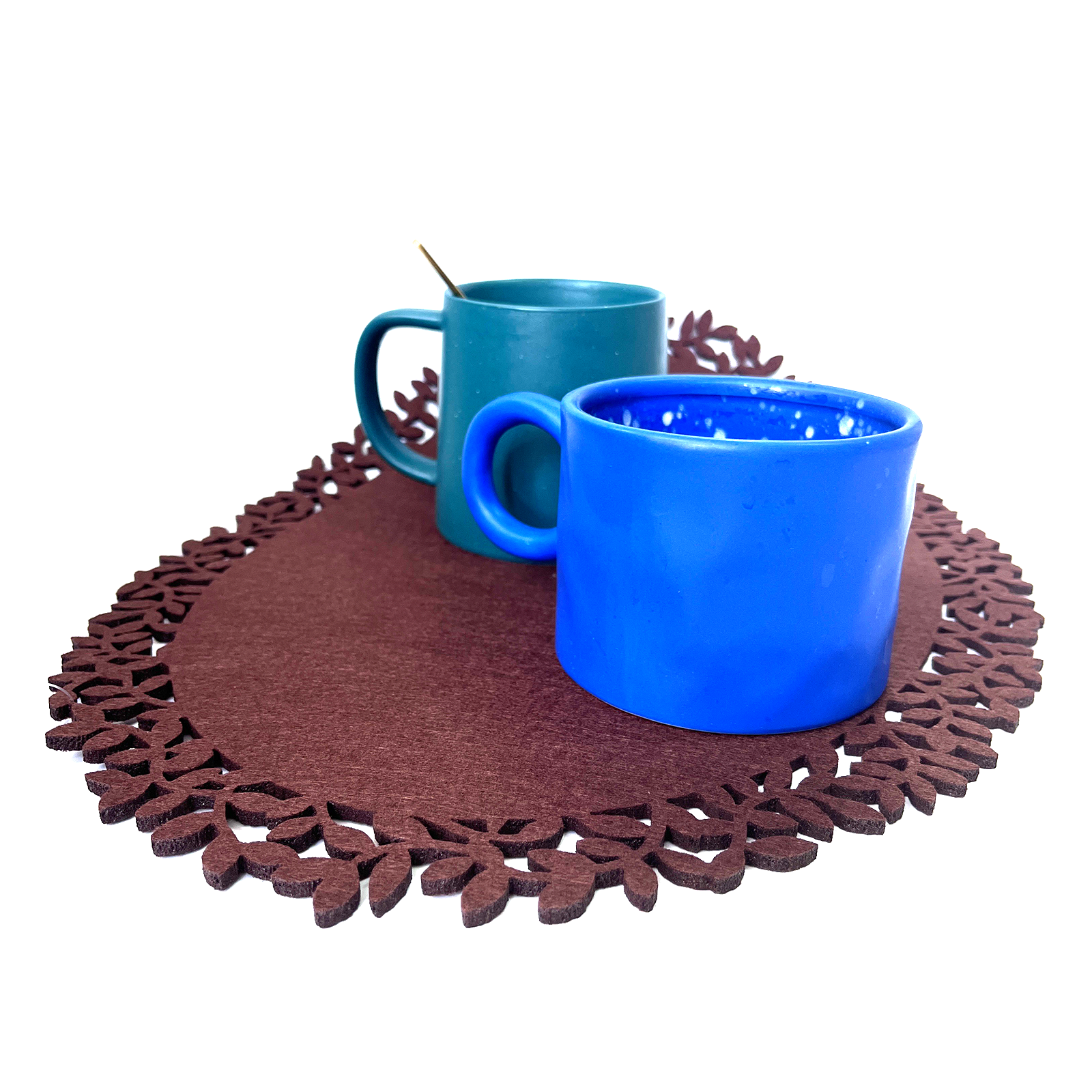 4Pc Leaf Edge Felt Placemats Heat Insulation Coffee Cup Mat Table Decor At First 7