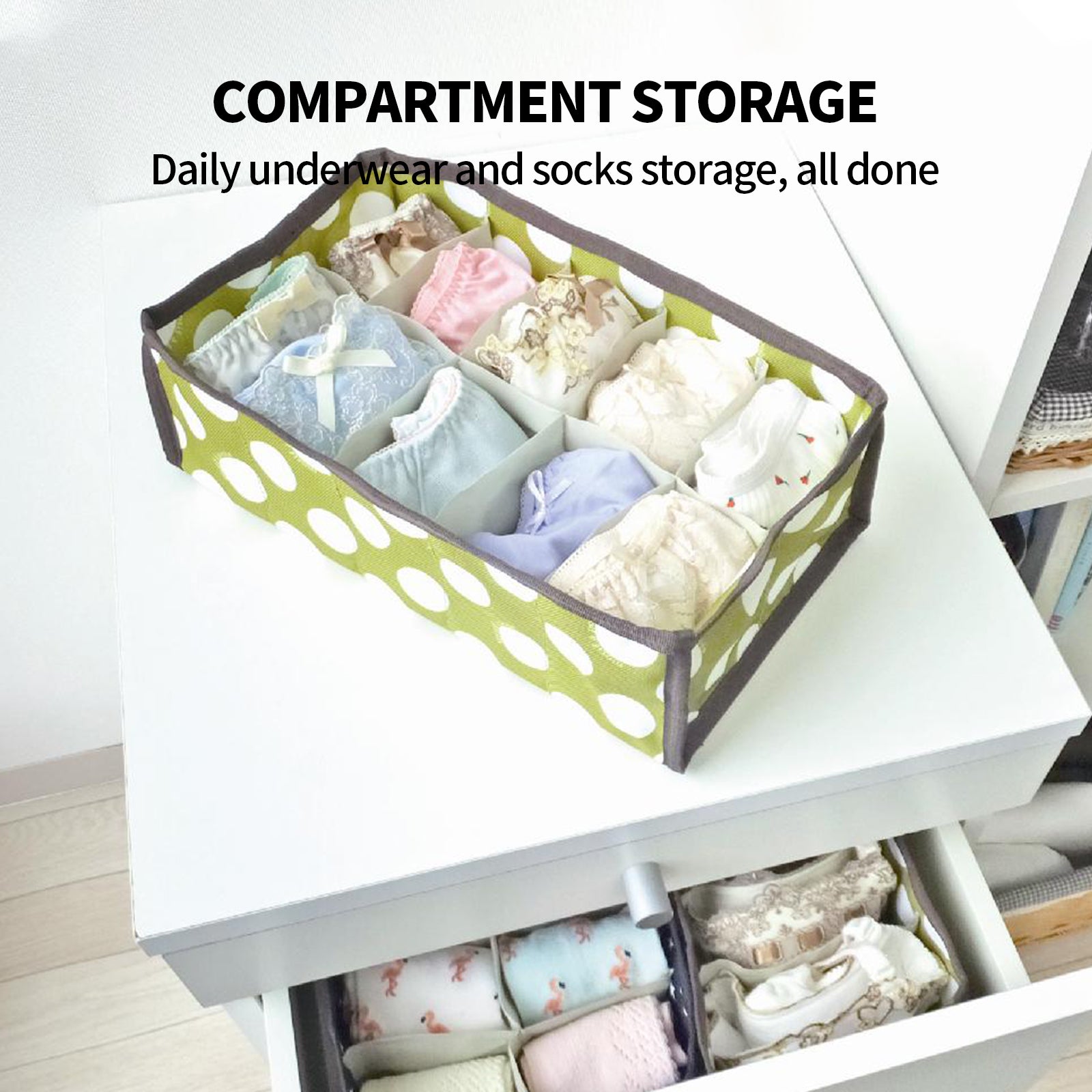 2Pcs 10 Grids Underwear Sock Panties Drawer Storage Bag Organizer Wardrobe Box 8