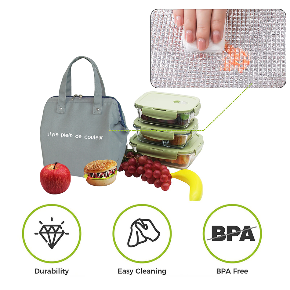 Insulated Thermal Cooler Lunch Bag Portable Picnic Storage Bag Pouch 22*14*25cm 5