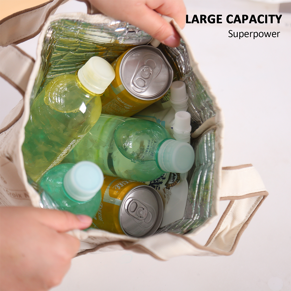 Portable 22*11.5*25cm Insulated Lunch Bag Food Container Picnic Storage Handbag 5