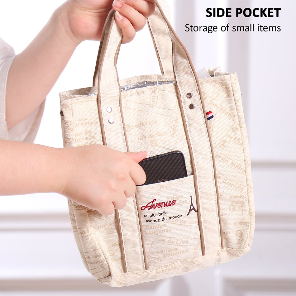 Portable 22*11.5*25cm Insulated Lunch Bag Food Container Picnic Storage Handbag 6