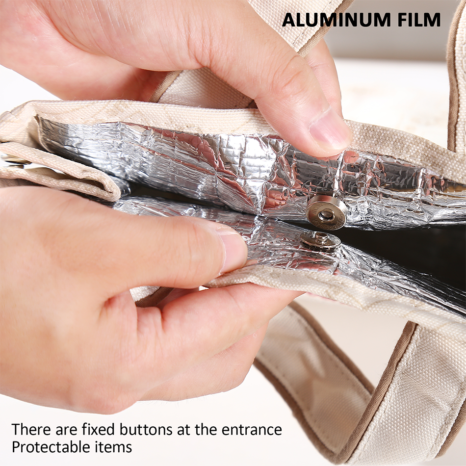 Portable 22*11.5*25cm Insulated Lunch Bag Food Container Picnic Storage Handbag 7