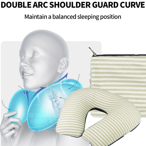 Inflatable U Shaped Travel Neck Pillow Portable Car Flight Head Rest Cushion 5