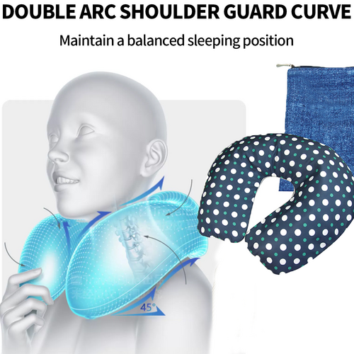 Inflatable U Shaped Travel Neck Pillow Portable Car Flight Head Rest Cushion 5