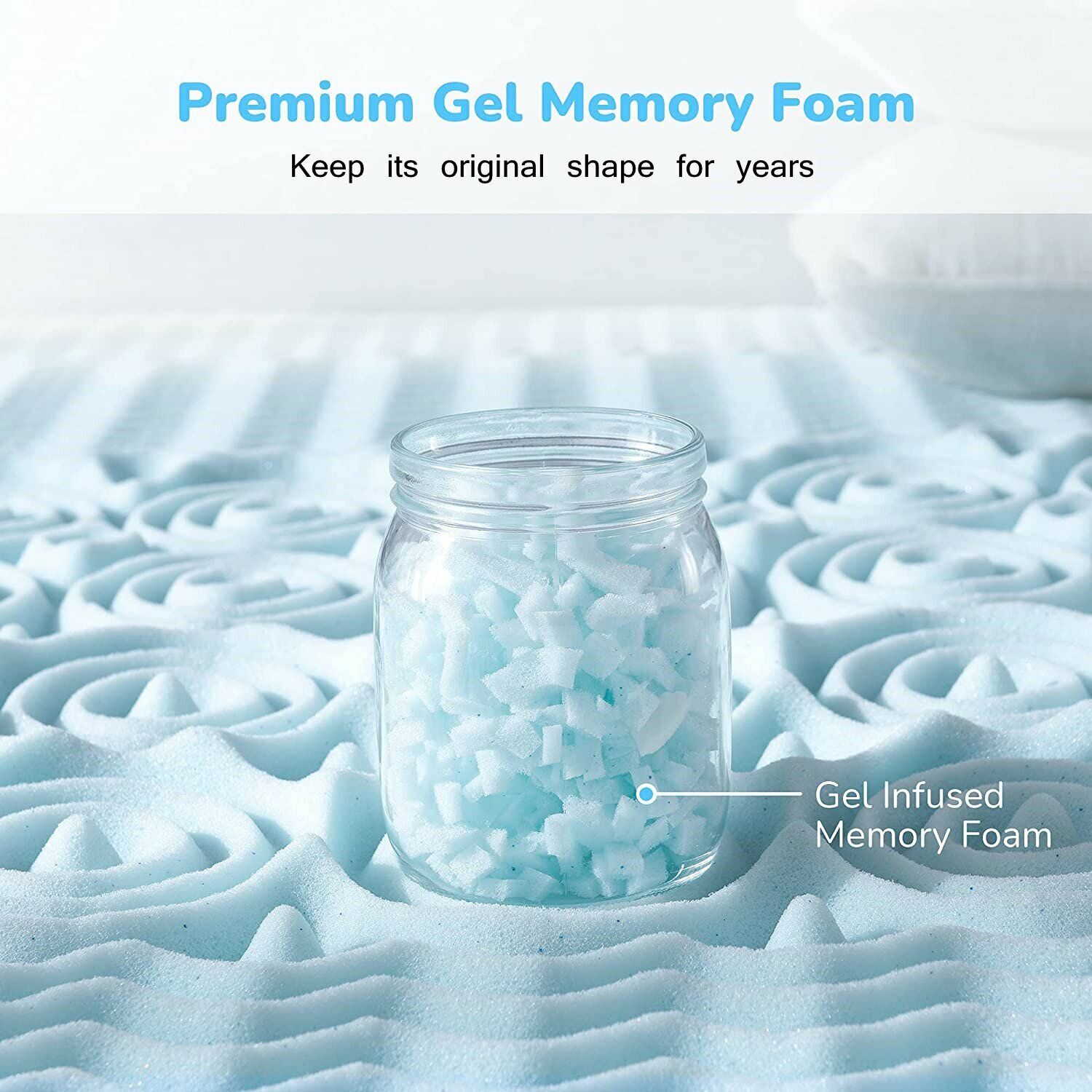 7 Zone Memory Foam Topper Mattress Toppers Cool Gel Pad Mat Medium Firm 8cm Thick 137cm x 190cm 9