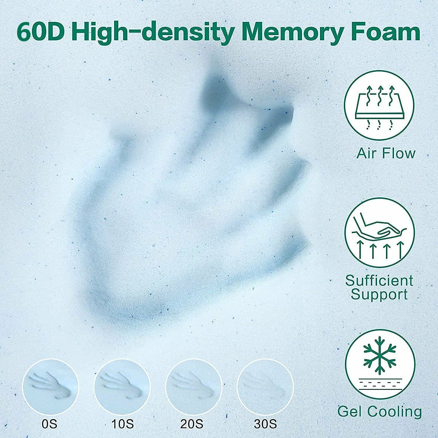 7 Zone Memory Foam Topper Mattress Toppers Cool Gel Pad Mat Medium Firm 8cm Thick 153cm x 203cm 5