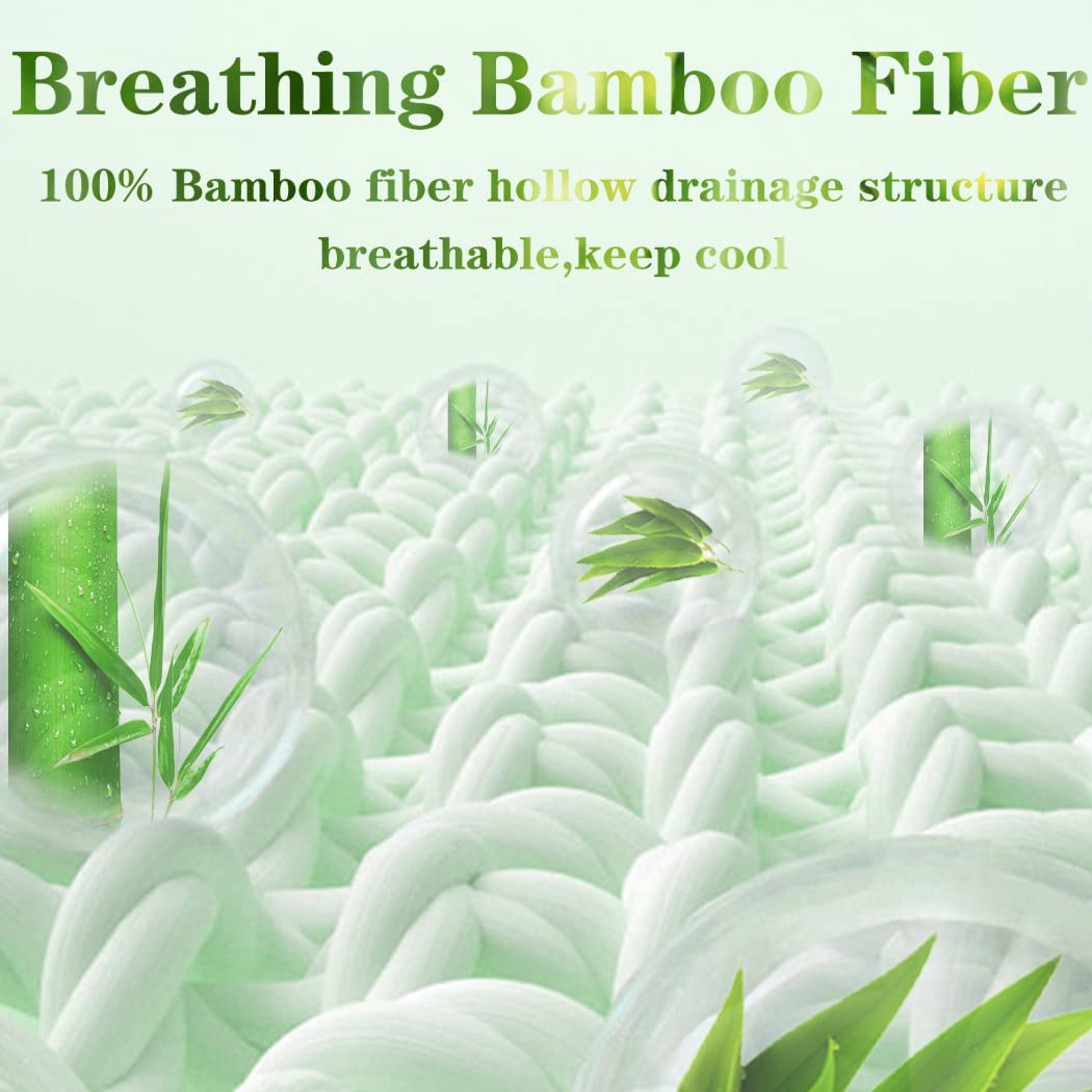 Bamboo Pillowtop Mattress Topper Luxury Bedding Mat Pad Protector Cover King Single 108 x 203 cm 8