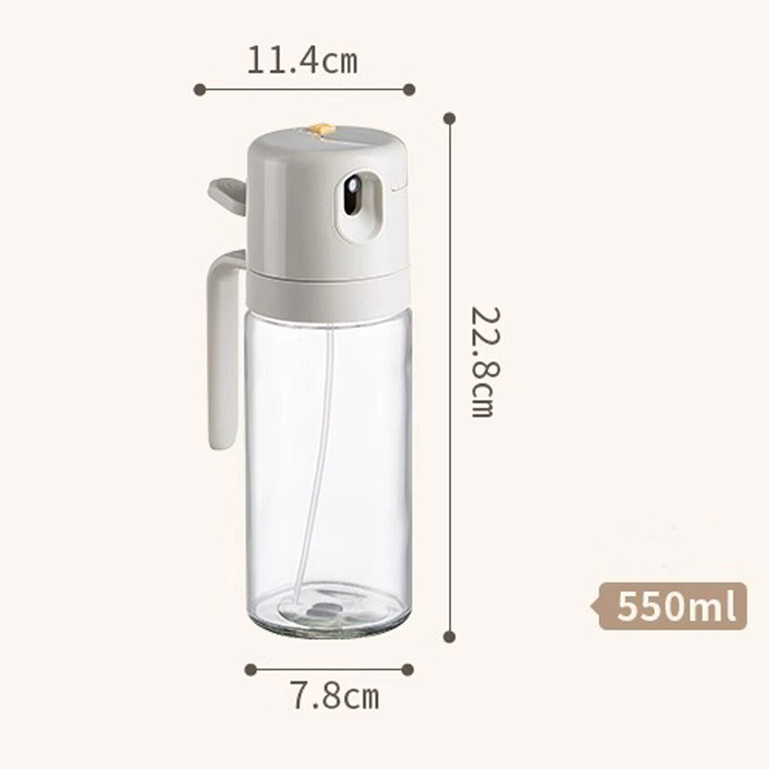2 in 1 Oil Sprayer Dispenser Spray Bottle Cooking Baking BBQ Kitchen Tools 550ML 6
