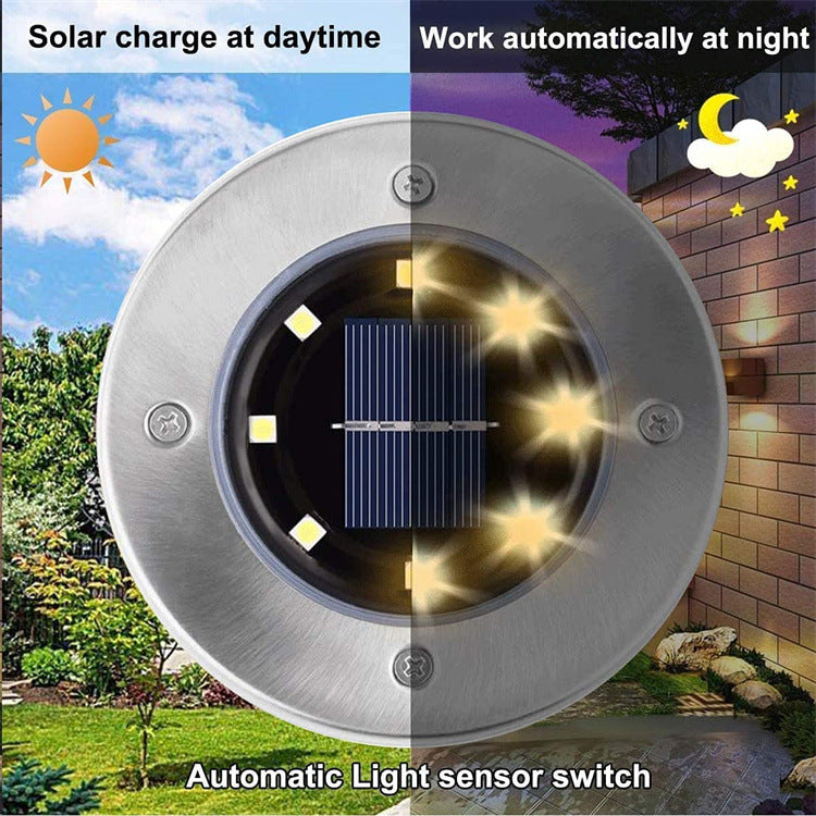 4pcs LED Solar Underground Light Waterproof Color Changing Garden Buried Lamp 3