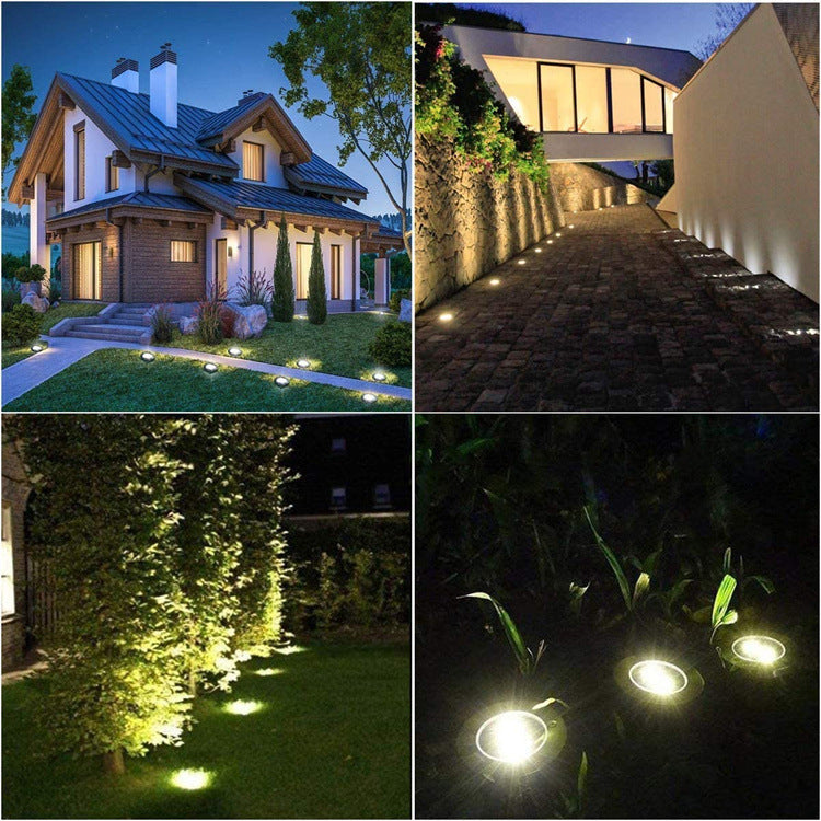 4pcs LED Solar Underground Light Waterproof Color Changing Garden Buried Lamp 5