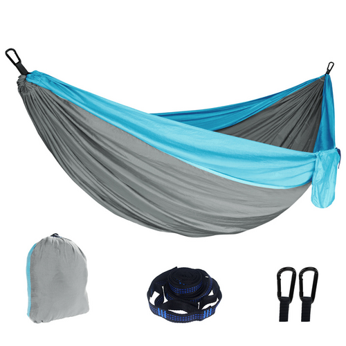 Outdoor Camping Hammock  Lightweight 260x140cm Portable Travel Grey 5