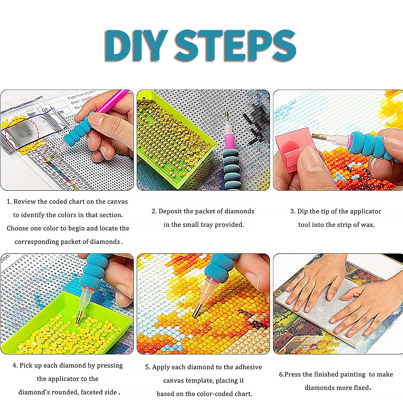 2PCS 5D Diamond Painting Kits Diamond Glue Art Kit Paint for Adults Kids DIY Gift 40x30cm 5