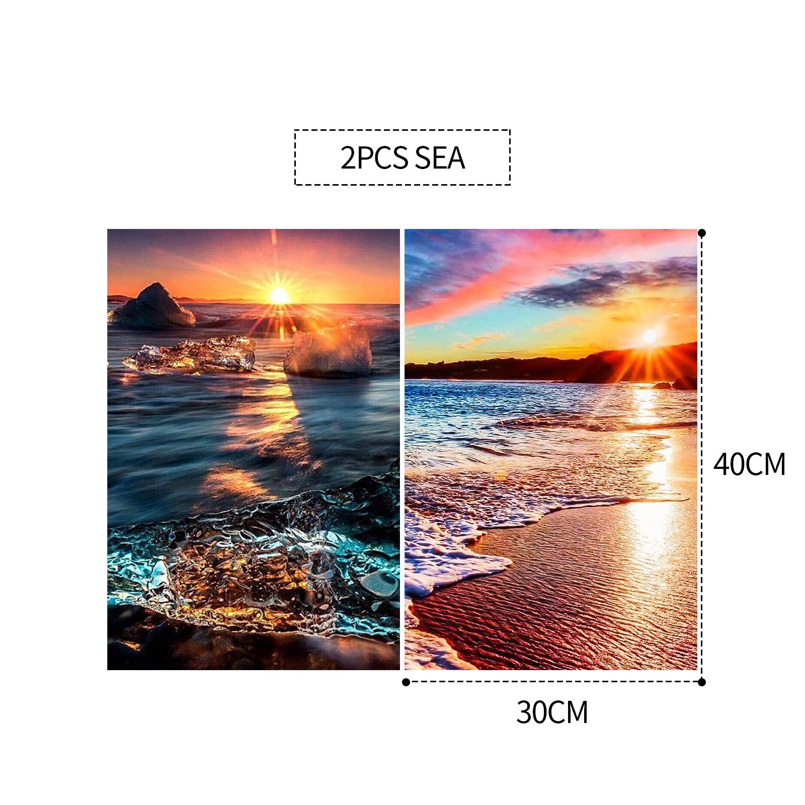 2PCS 5D Diamond Painting Kits Diamond Glue Art Kit Paint for Adults Kids DIY Gift 40x30cm 7