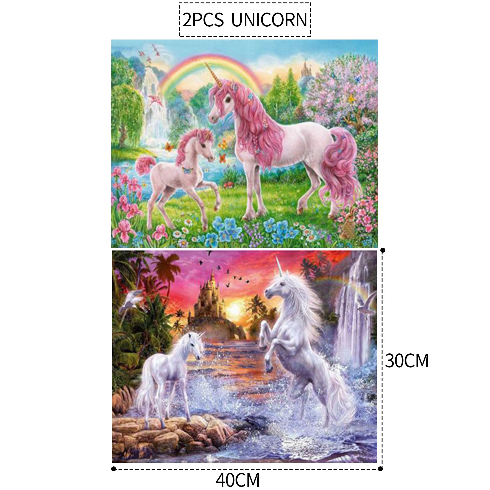 2PCS 5D Diamond Painting Kits Diamond Glue Art Kit Paint for Adults Kids DIY Gift 40x30cm 7