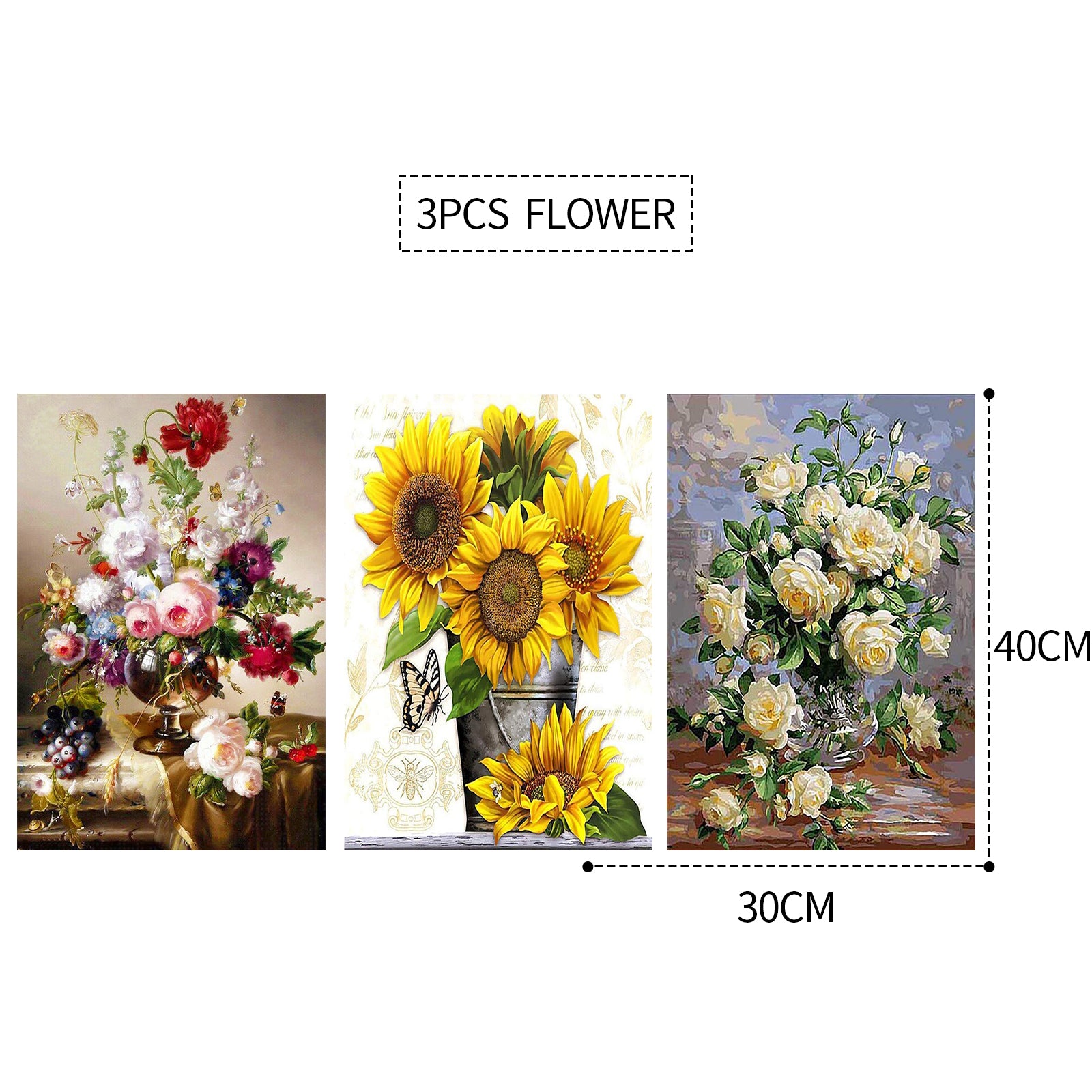 3PCS 5D Diamond Painting Kits Diamond Glue Art Kit Paint for Adults Kids DIY Gift 40x30cm 6