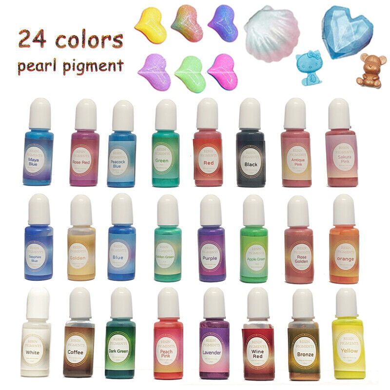 24PcS Resin Liquid Pigment Colorant Pearl Coloring Dye Epoxy Resin Colorant DIY 5