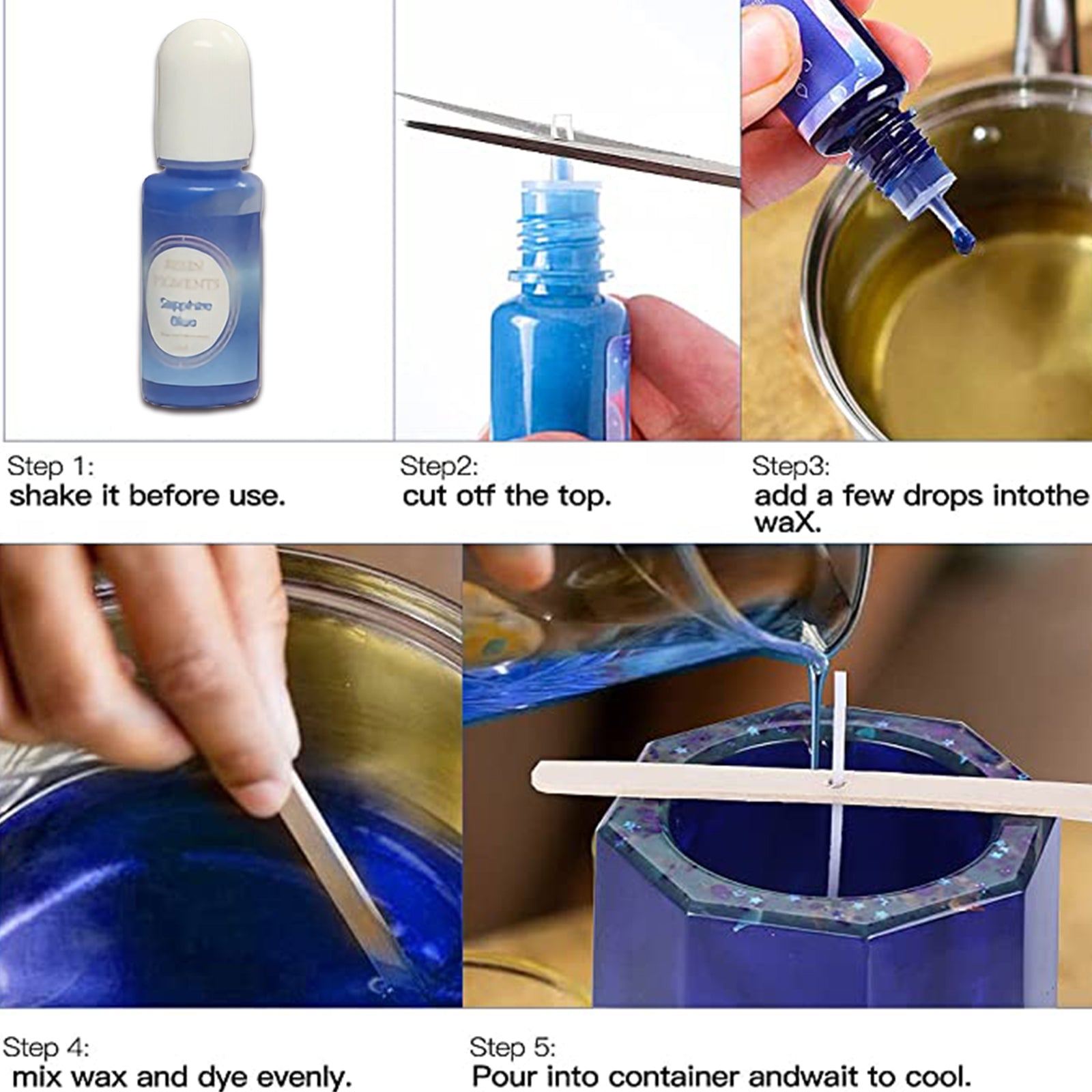 12PcS Resin Liquid Pigment Colorant Pearl Coloring Dye Epoxy Resin Colorant DIY 6