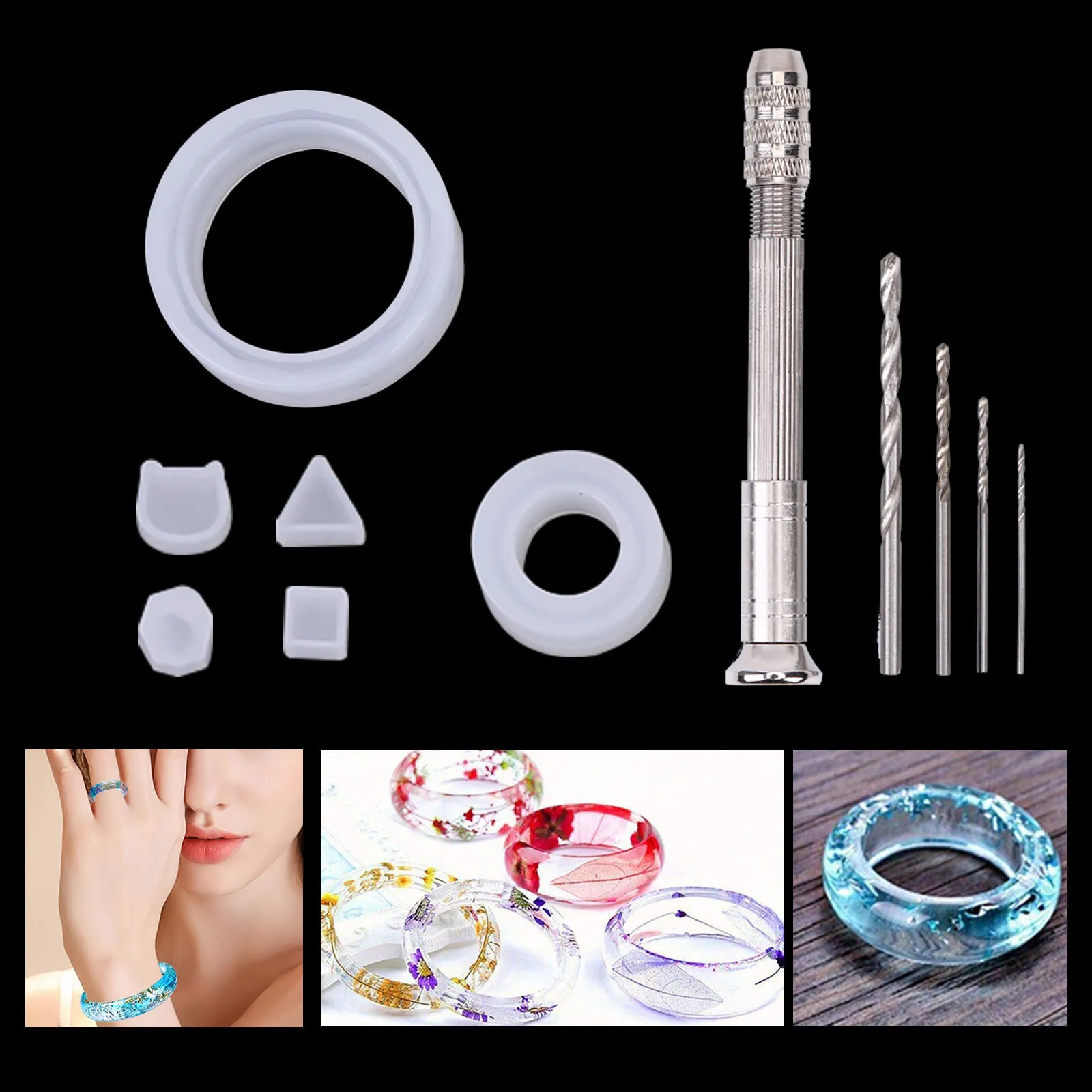 93Pcs/Set Resin Mold Epoxy Resin Mold Dropper Spoon Powder Set Kit Craft Tool 3