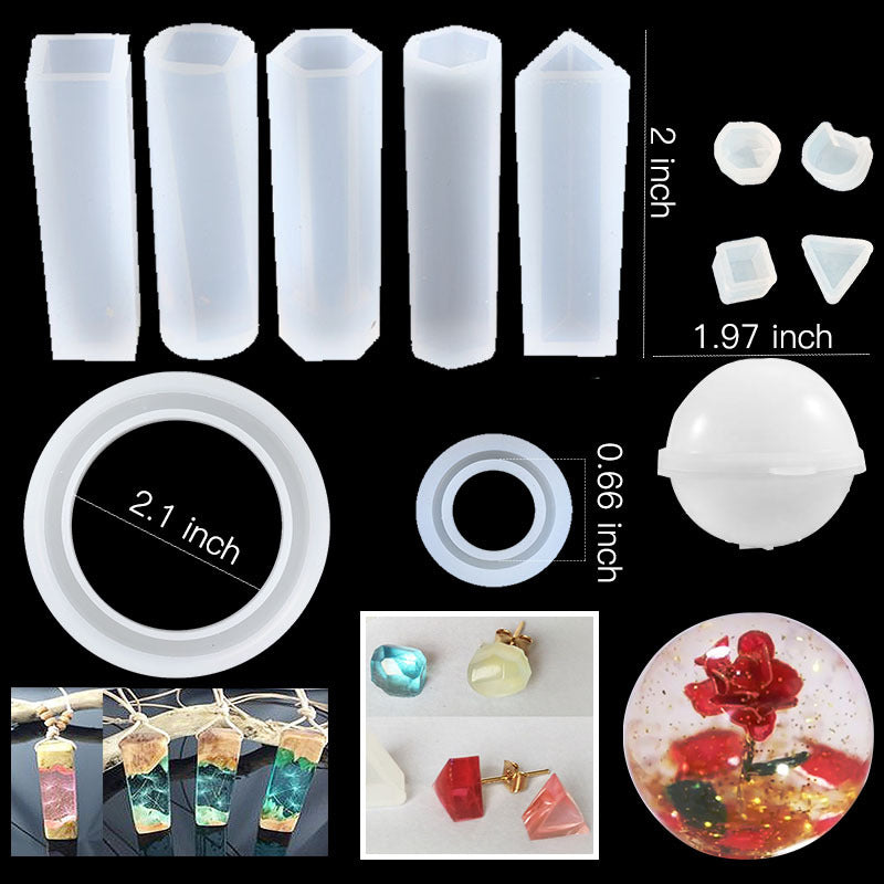 93Pcs/Set Resin Mold Epoxy Resin Mold Dropper Spoon Powder Set Kit Craft Tool 5