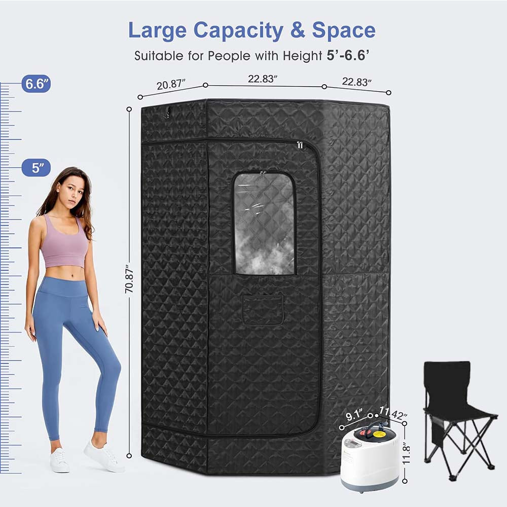 Home Portable Steam Sauna Tent w/Remote Control Foldable Chair Loss Weight AU 3