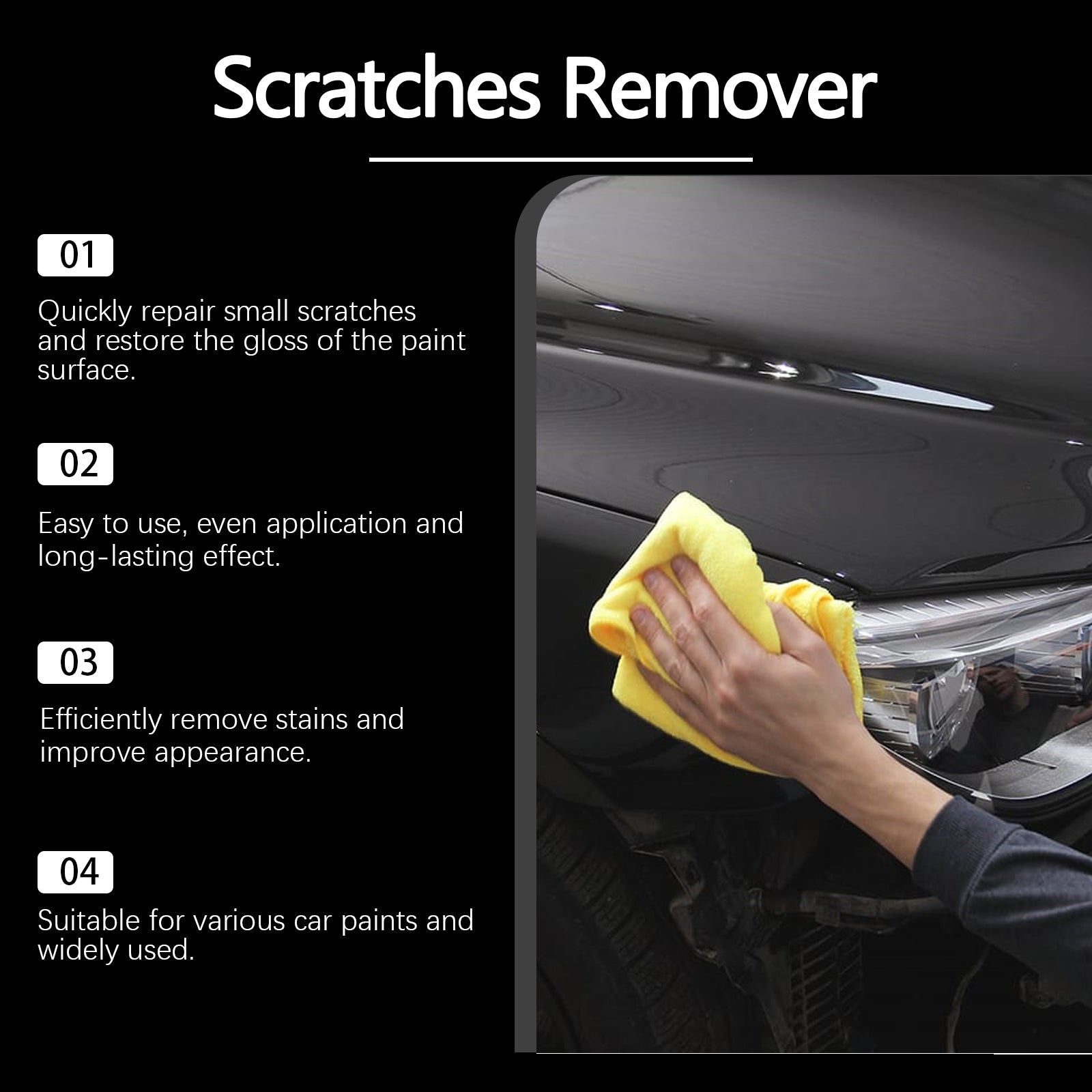 cratches Remover, Paint Cleaning Decontamination Wax Scratch Retreading Paste Repair Car Wax 5