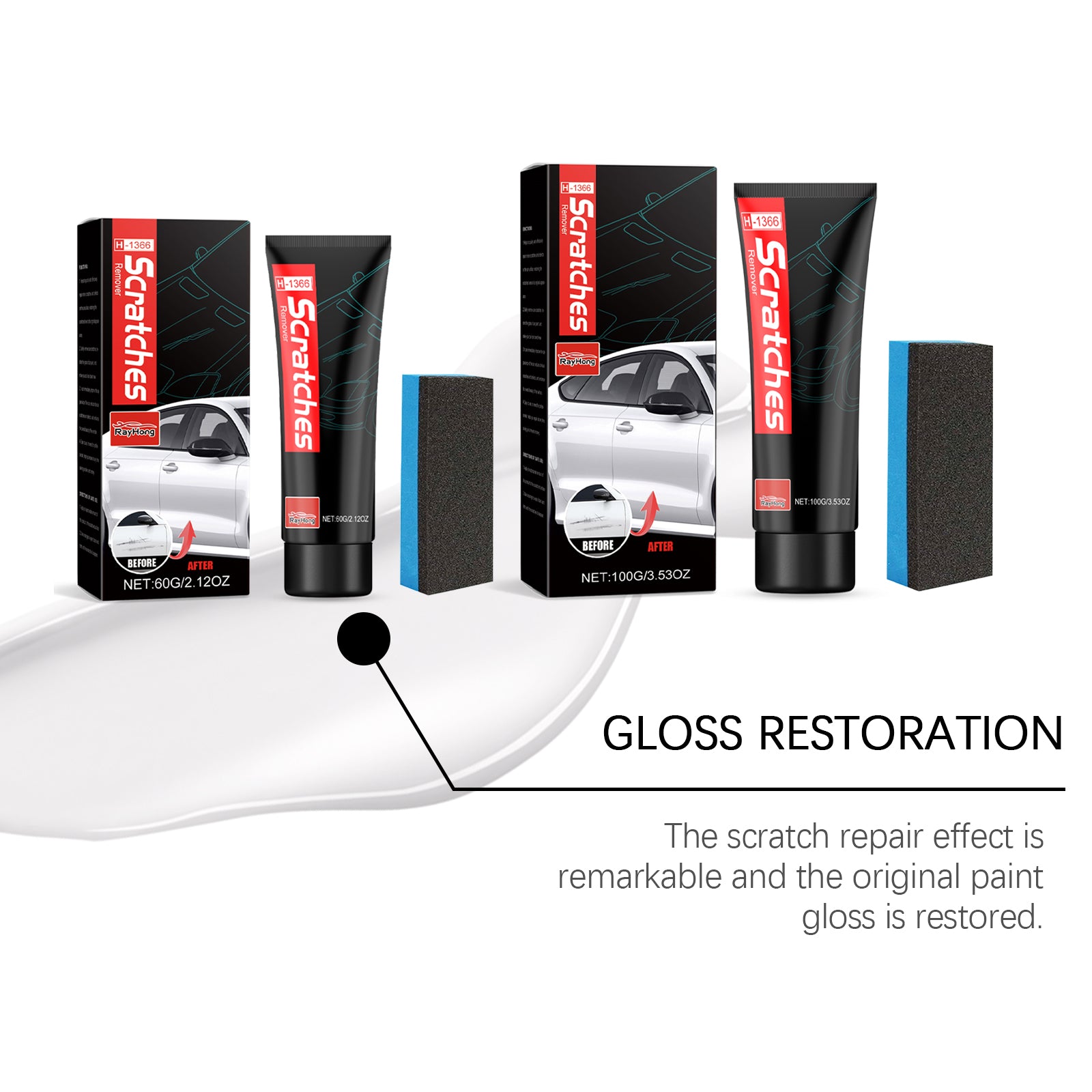 cratches Remover, Paint Cleaning Decontamination Wax Scratch Retreading Paste Repair Car Wax 7