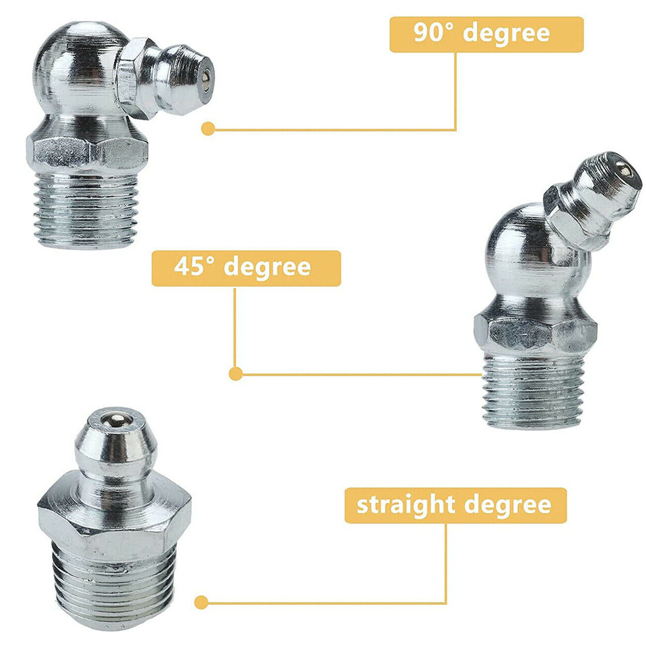 Grease Gun Coupler High Pressure Quick Release Lock Nozzles w/Hose For 1/8"NPT 7